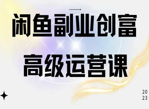 闲鱼电商运营高级课程，一部手机学会闲鱼开店赚钱-网创先锋