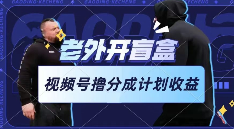 老外开盲盒视频，撸视频号分成计划收益，每天只需一小时，新手小白轻松上手【揭秘】-网创先锋
