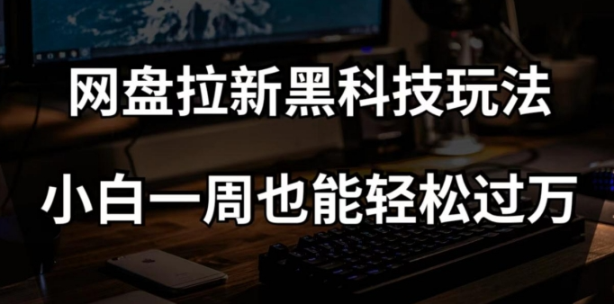 网盘拉新黑科技玩法，小白一周也能轻松过万【全套视频教程+黑科技】【揭秘】-网创先锋