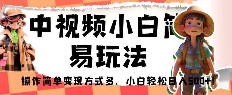 中视频小白简易玩法，操作简单变现方式多，小白轻松日入500+！【揭秘】-网创先锋