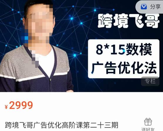 跨境飞哥·广告优化高阶课第二十三期，​8*15数模广告优化法，用数据驱动决策-网创先锋