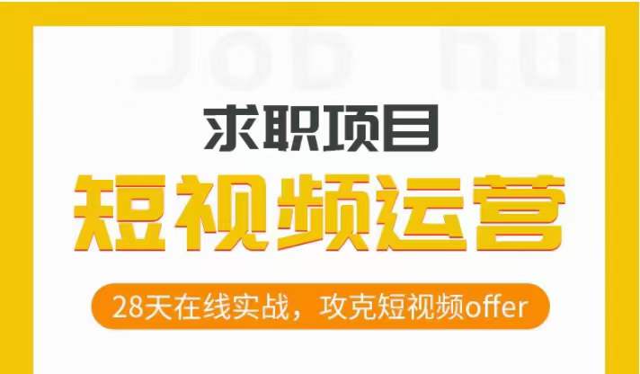 短视频运营求职实操项目，28天在线实战，攻克短视频offer-网创先锋