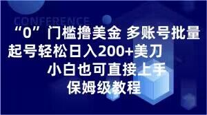 0门槛撸美金，多账号批量起号轻松日入200+美刀，小白也可直接上手，保姆级教程【揭秘】-网创先锋