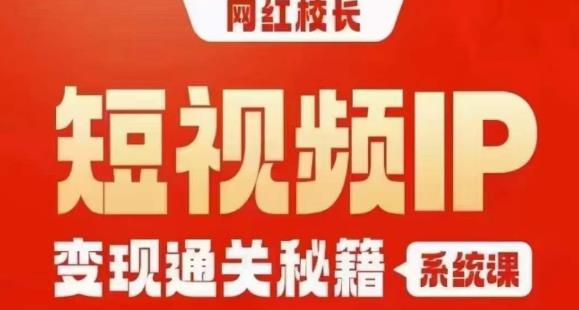 网红校长短视频IP变现通关秘籍｜系统课，产品篇，短视频篇，商业篇，私域篇，直播篇-网创先锋
