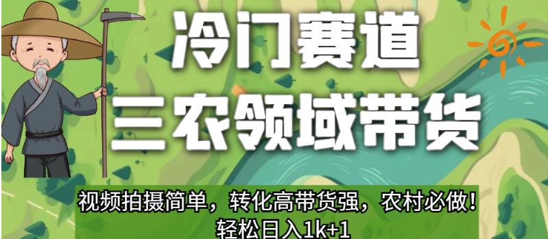 冷门赛道三农领域带货，视频拍摄简单，转化高带货强，农村必做！【揭秘】-网创先锋