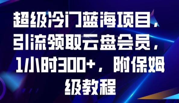 超级冷门蓝海项目，引流领取云盘会员，1小时300+，附保姆级教程-网创先锋
