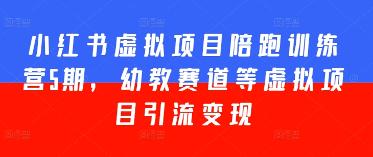 小红书虚拟项目陪跑训练营5期，幼教赛道等虚拟项目引流变现-网创先锋