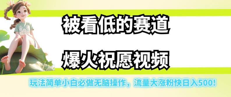 被看低的赛道爆火祝愿视频，玩法简单小白必做无脑操作，流量大涨粉快日入500-网创先锋
