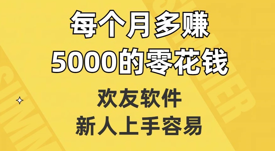 欢友软件，新人上手容易，每个月多赚5000的零花钱【揭秘】-网创先锋