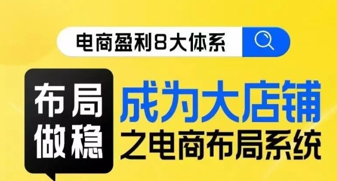 八大体系布局篇·布局做稳，成为大店的电商布局线上课-网创先锋