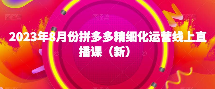 2023年8月份拼多多精细化运营线上直播课（新）-网创先锋