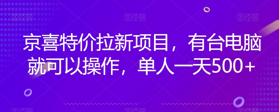 京喜特价拉新新玩法，有台电脑就可以操作，单人一天500+【揭秘】-网创先锋