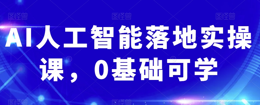 AI人工智能落地实操课，0基础可学-网创先锋