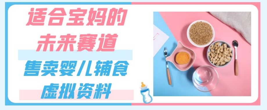 适合宝妈的未来赛道，售卖婴儿辅食虚拟资料，一份9.9-69.9元闭眼赚钱-网创先锋