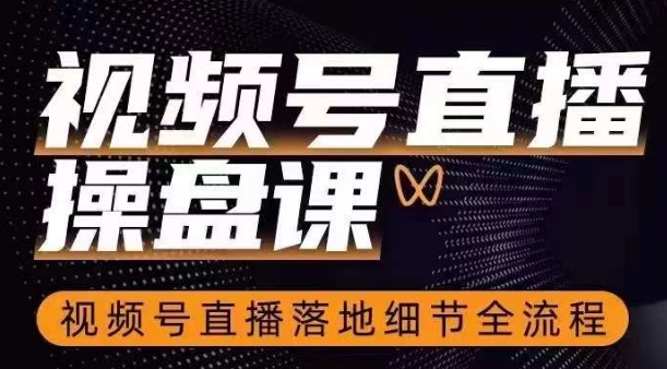 视频号直播操盘课，​视频号直播落地细节全流程-网创先锋
