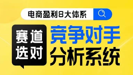 电商盈利8大体系·赛道选对，​竞争对手分析系统线上课-网创先锋