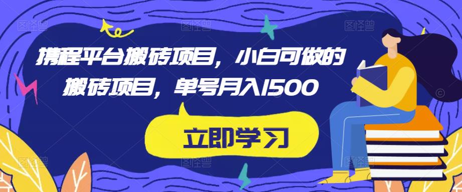 携程平台搬砖项目，小白可做的搬砖项目，单号月入1500-网创先锋