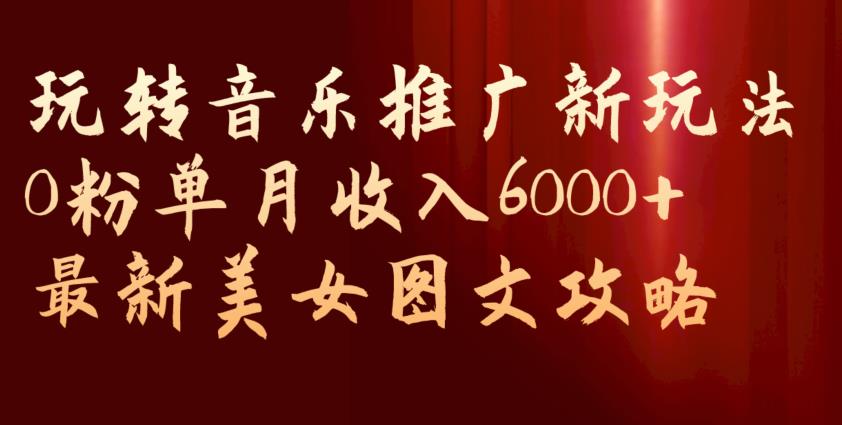 玩转音乐推广新玩法，0粉单月收入6000+，最新美女图文攻略【揭秘】-网创先锋