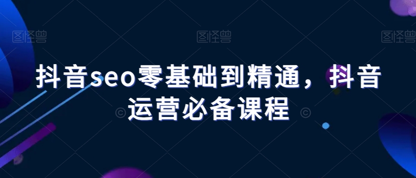 抖音seo零基础到精通，抖音运营必备课程-网创先锋