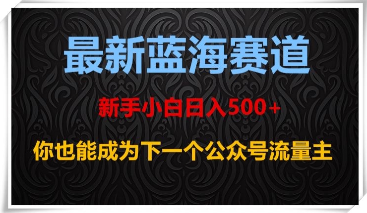 最新蓝海赛道，新手小白日入500+，你也能成为下一个公众号流量主【揭秘】-网创先锋