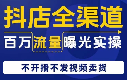 抖店全渠道百万流量曝光实操，不开播不发视频带货-网创先锋