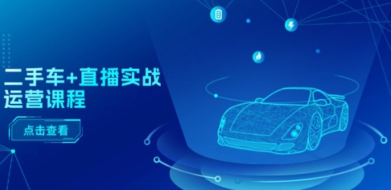 二手车+直播实战运营课程：直播推荐/短视频推荐/千川投放/直播全流程-网创先锋