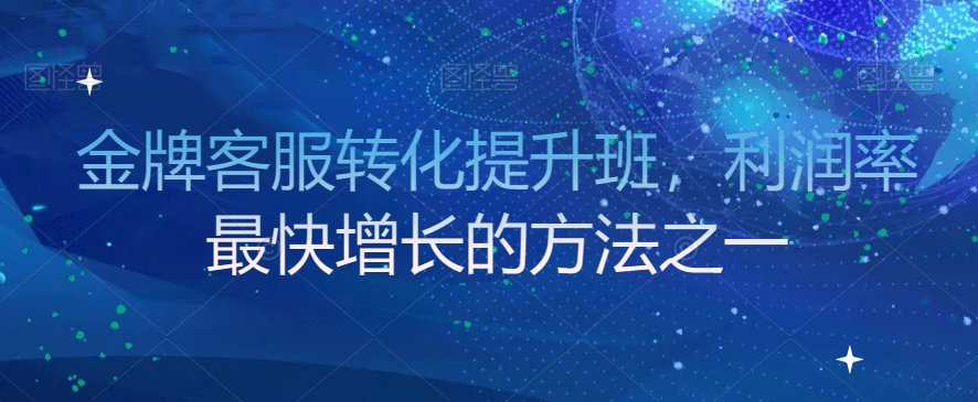金牌客服转化提升班，利润率最快增长的方法之一-网创先锋