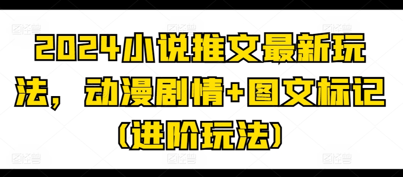 2024小说推文最新玩法，动漫剧情+图文标记(进阶玩法)-网创先锋