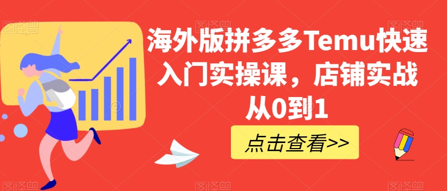海外版拼多多Temu快速入门实操课，店铺实战从0到1-网创先锋
