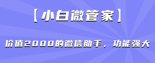 【小白微管家】价值2000的微信助手，功能强大-网创先锋