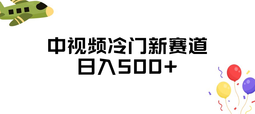 中视频冷门新赛道，做的人少，三天之内必起号，日入500+【揭秘】-网创先锋