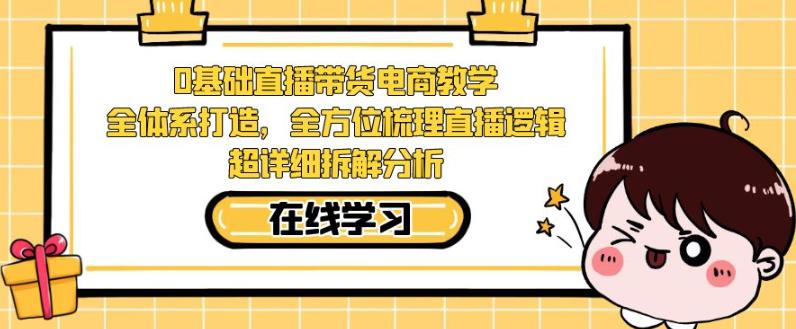 零基础直播带货电商教学，全方位梳理直播逻辑，超详细拆解分析-网创先锋