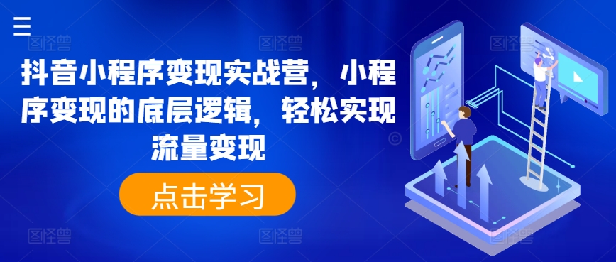 抖音小程序变现实战营，小程序变现的底层逻辑，轻松实现流量变现-网创先锋