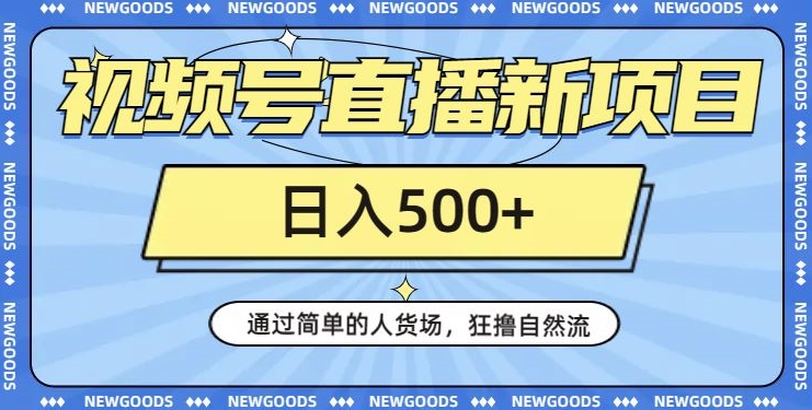 视频号直播新项目，通过简单的人货场，狂撸自然流，日入500+【260G资料】-网创先锋