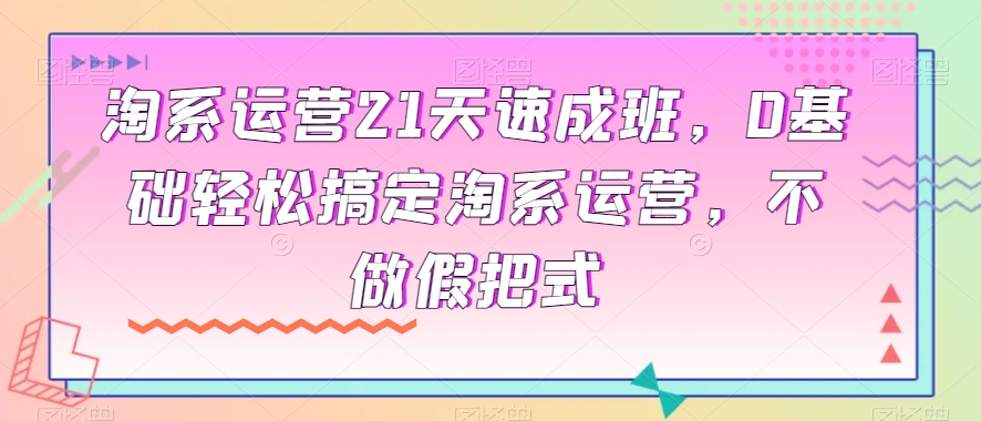 淘系运营21天速成班，0基础轻松搞定淘系运营，不做假把式-网创先锋