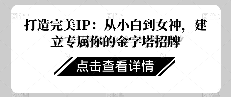 打造完美IP：从小白到女神，建立专属你的金字塔招牌-网创先锋