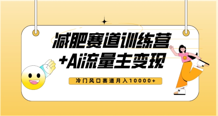 全新减肥赛道AI流量主+训练营变现玩法教程，蓝海冷门赛道小白轻松上手，月入10000+-网创先锋