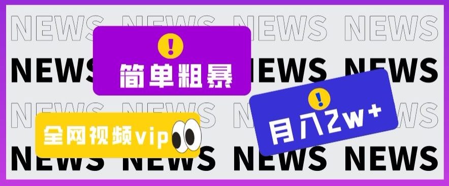 简单粗暴零成本，高回报，全网视频VIP掘金项目，月入2万＋【揭秘】-网创先锋