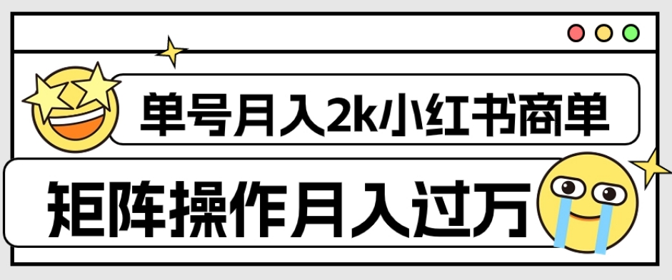 外面收费1980的小红书商单保姆级教程，单号月入2k，矩阵操作轻松月入过万-网创先锋