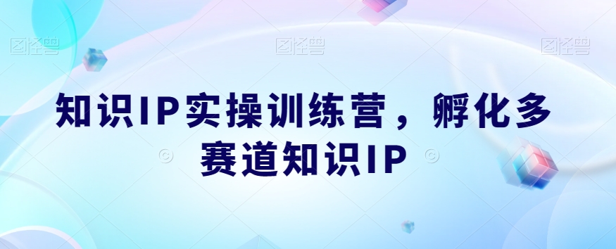 知识IP实操训练营，​孵化多赛道知识IP-网创先锋