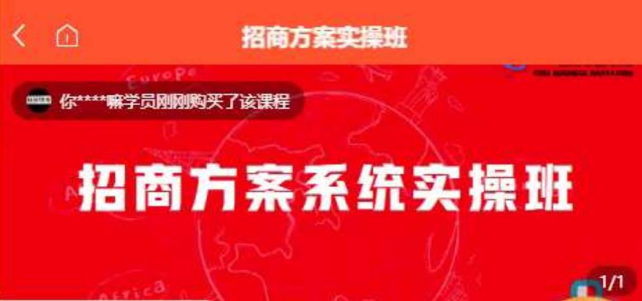 【一度招商】招商方案系统实操班 价值1980元-网创先锋