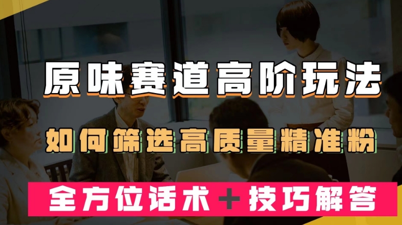 短视频原味赛道高阶玩法，如何筛选高质量精准粉？全方位话术＋技巧解答【揭秘】-网创先锋