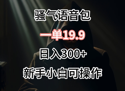 0成本卖骚气语音包，一单19.9.日入300+【揭秘】-网创先锋