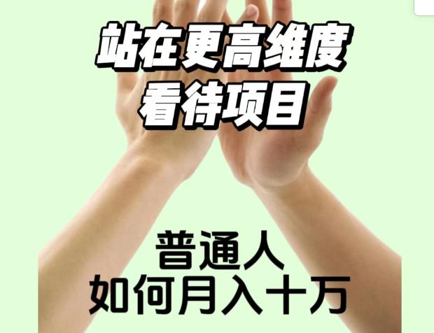 2023最火项目：站在更高维度看待项目，普通人如何月入十万【揭秘】-网创先锋