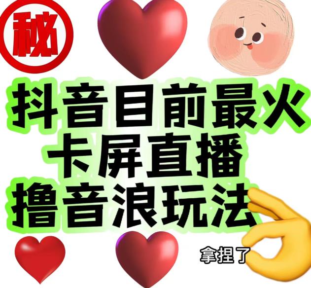 外面收费1980的抖音卡屏直播玩法，一个抖音号可以撸几百到几千不等【详细玩法教程】-网创先锋