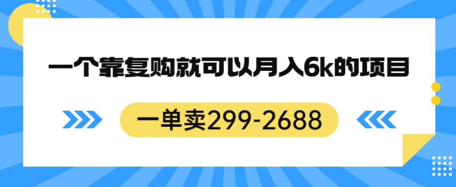 一单卖299-2688，一个靠复购就可以月入6k的暴利项目【揭秘】-网创先锋