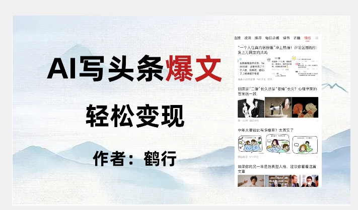 暴力拆解AI写头条爆文，轻松日入500+-网创先锋