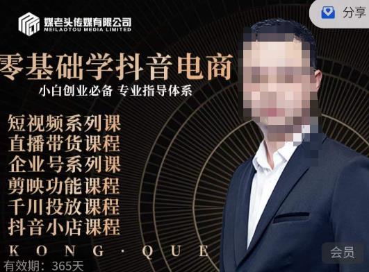 媒老头·零基础学抖音电商，小白创业必备，专业体系课程-网创先锋