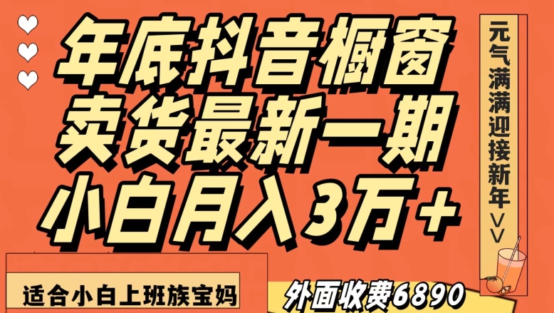 外面收费6890元年底抖音橱窗卖货最新一期，小白月入3万，适合小白上班族宝妈【揭秘】-网创先锋