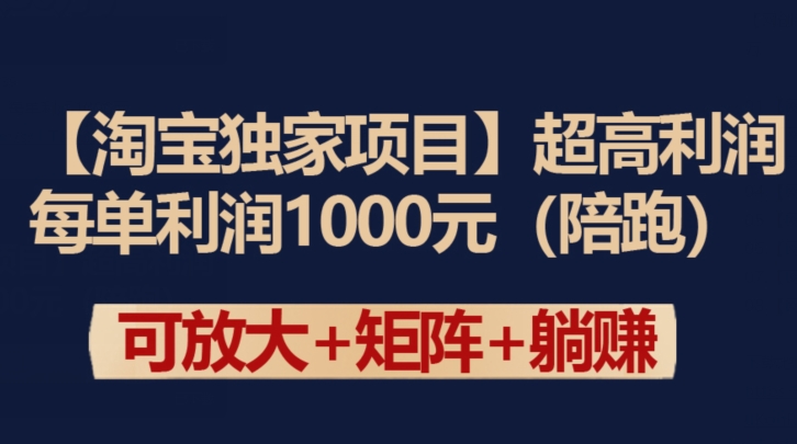【淘宝独家项目】超高利润：每单利润1000元【揭秘】-网创先锋